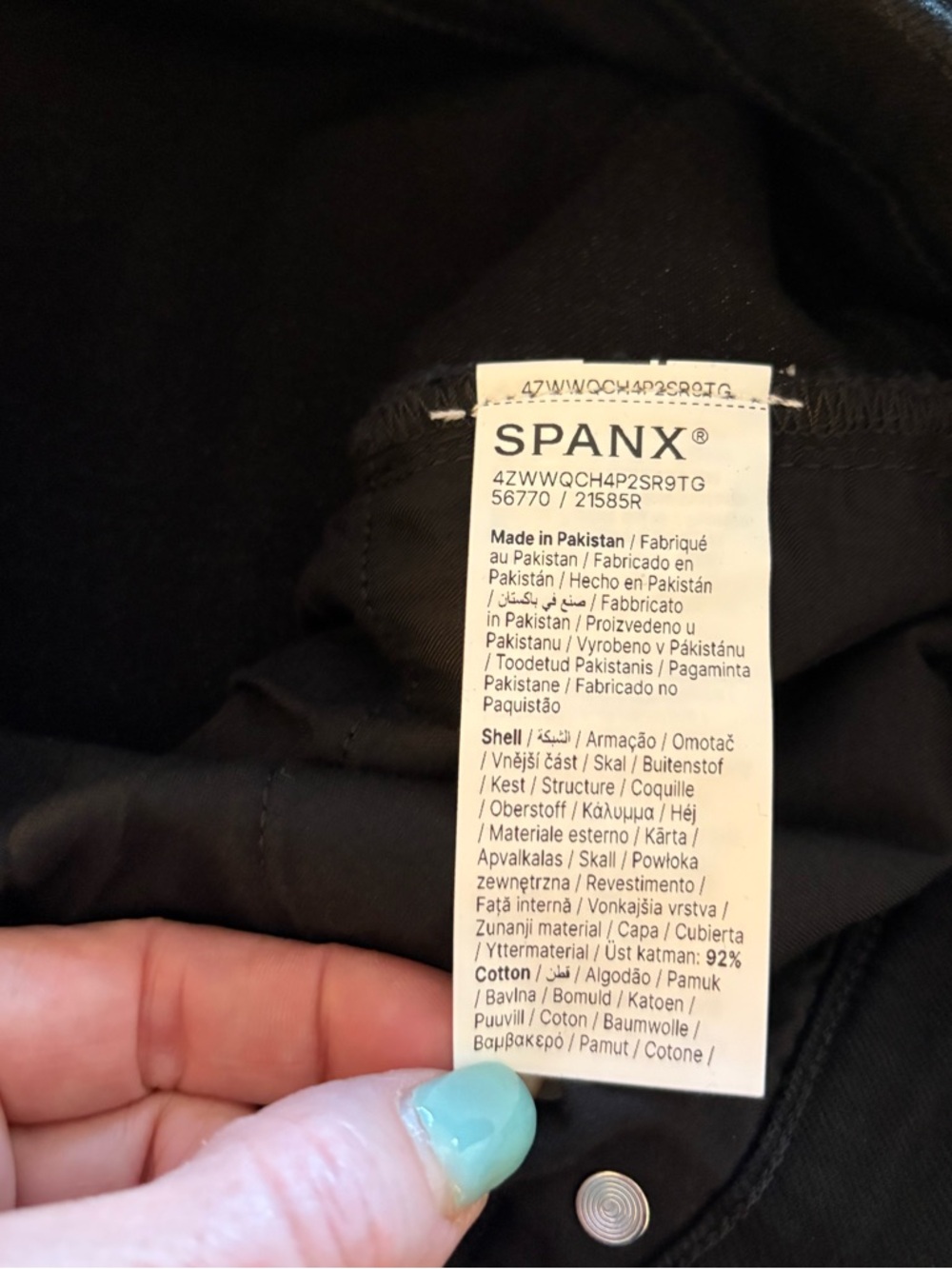 NWT SPANX Straight Leg Jeans Black Hadlock Wash Size 14 Tummy Control - Picture 6 of 7